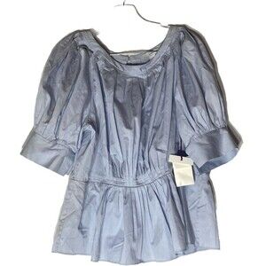 NWT Women's Lewit blue cotton blend blouse US XL